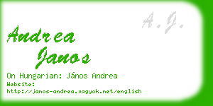 andrea janos business card